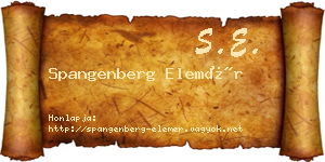 Spangenberg Elemér névjegykártya